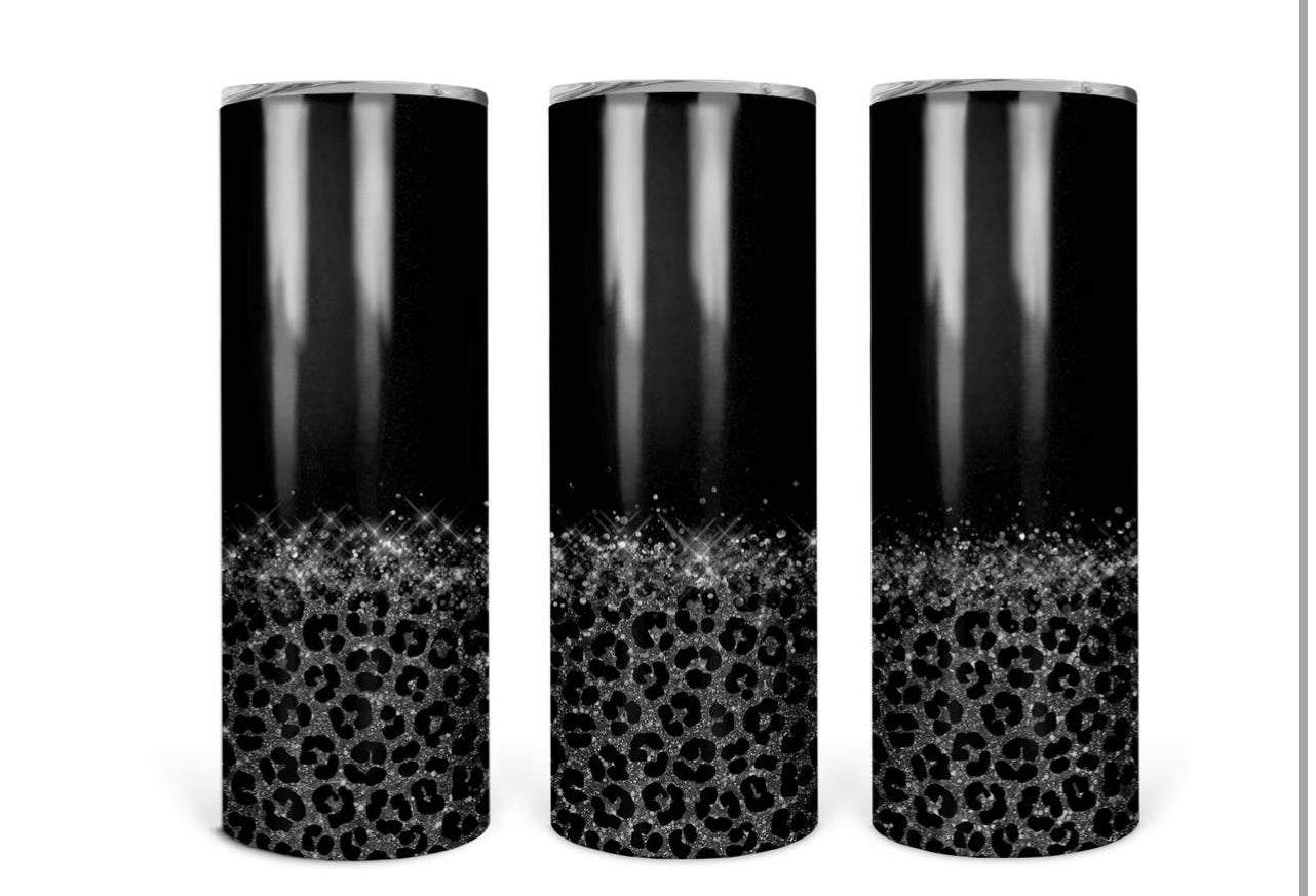 Black with Leopard 20oz Tumbler