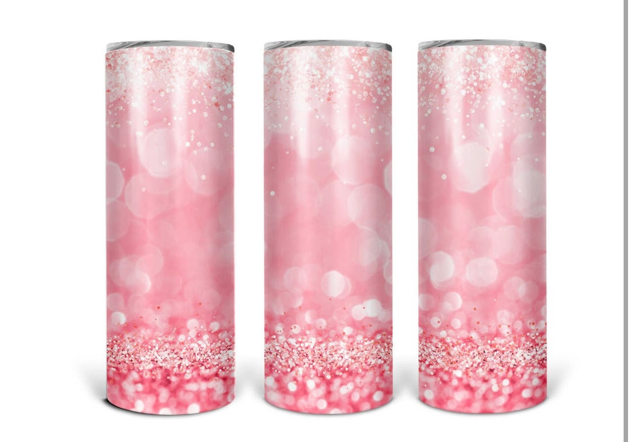 Pink with Glitter 20oz Tumbler